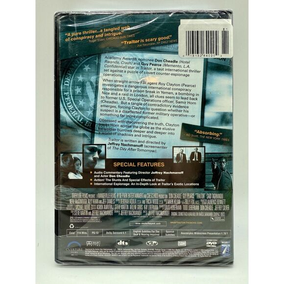 Traitor (DVD, 2008) Don Cheadle Guy Pearce Extras Brand New‎ Factory Sealed - Picture 2 of 2
